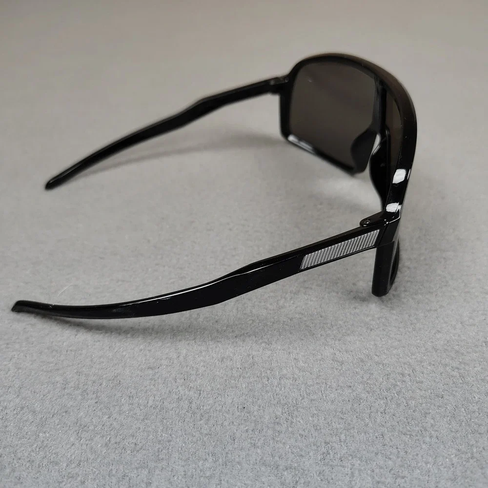 Men Sunglasses Wrap Shield Frame Black Gray Mirror Biker Boating Sutro Style New